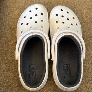 White fur lined crocs M9 W11